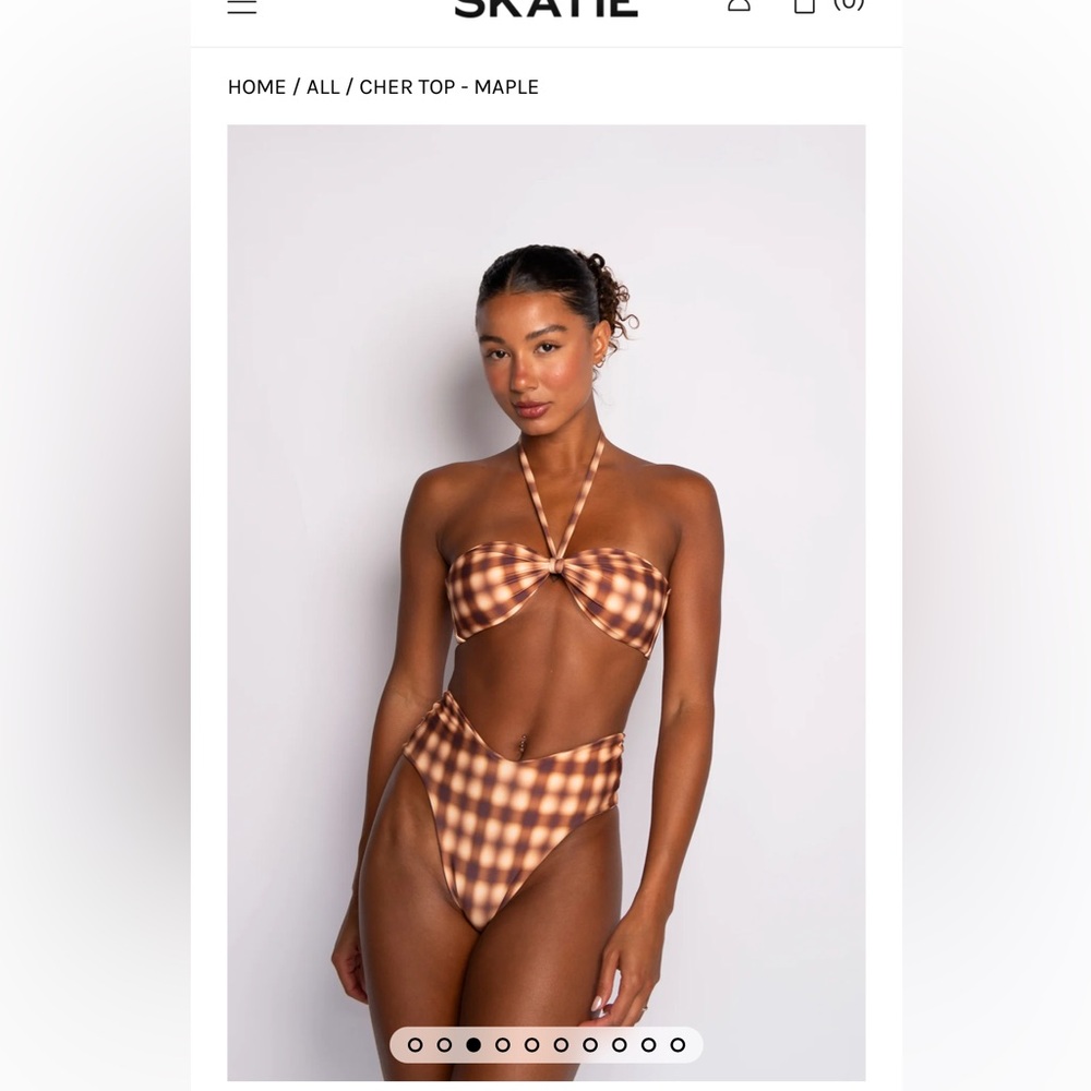 Skatie Cher bikini top, size large, color Maple